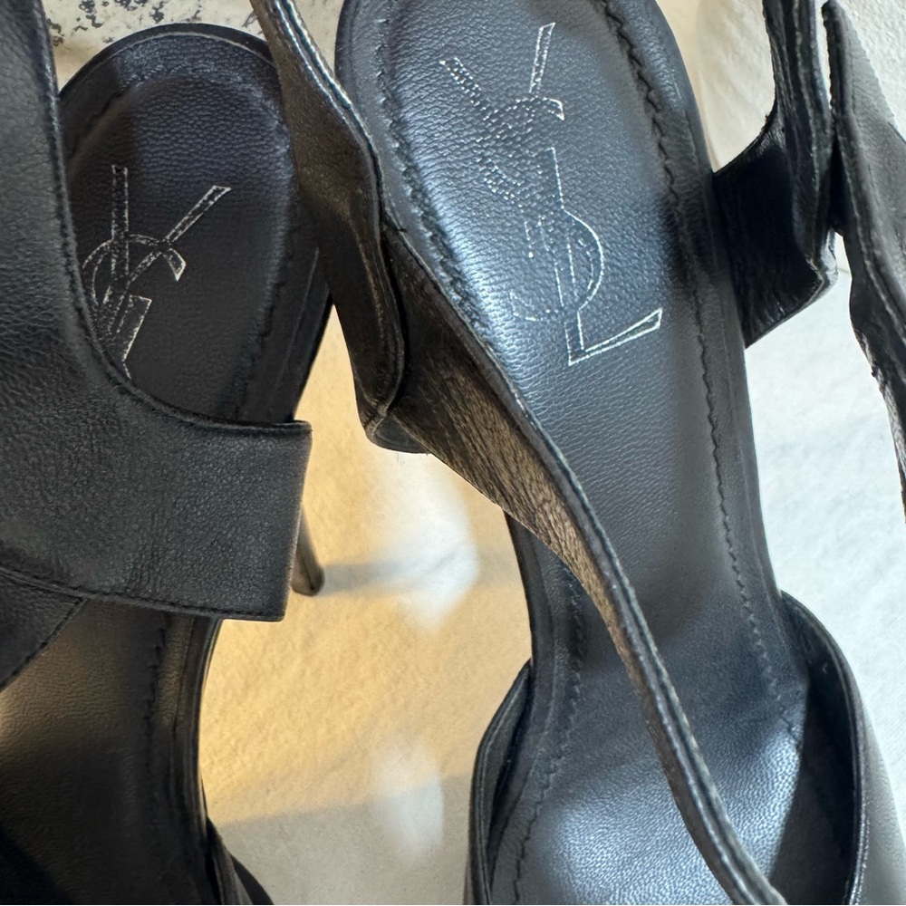 💯 Yves Saint Laurent Black Platform Heels w Straps Preloved ❌ FINAL PRICE - Picture 8 of 16